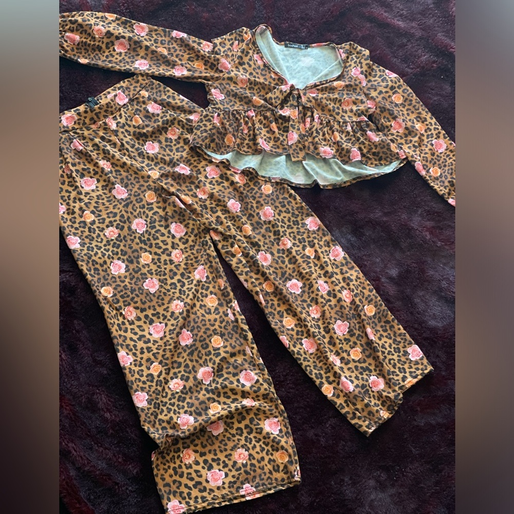 Leopard & Floral Pant Set